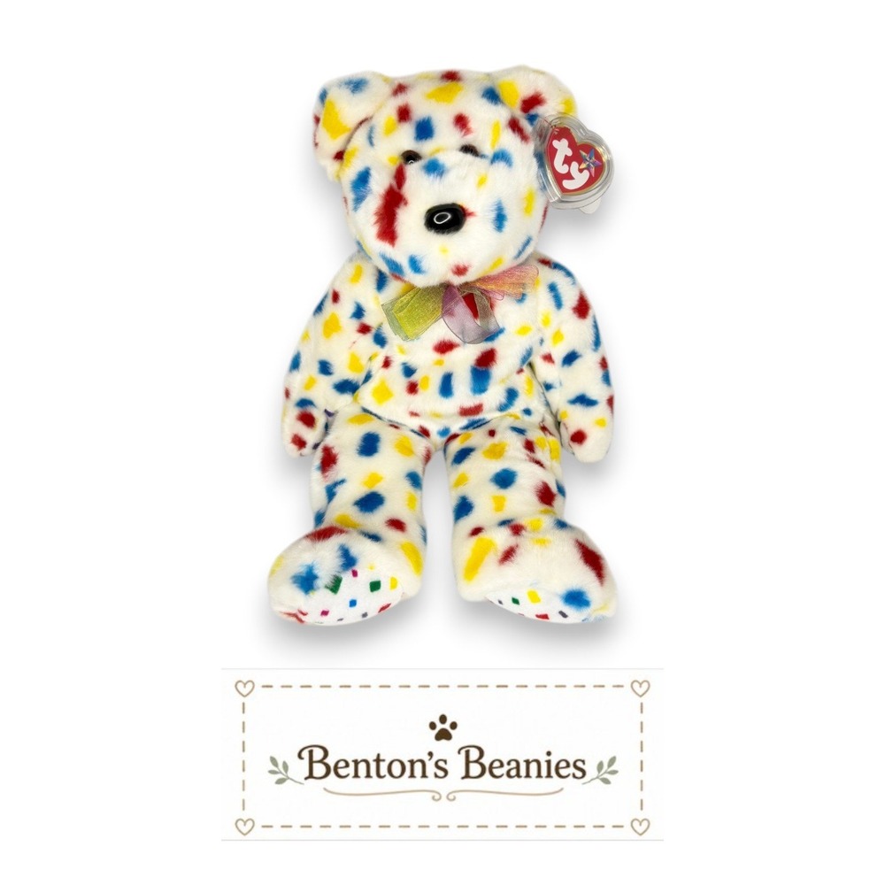 Ty 2K Bear Ty Beanie Buddy | Millennium Celebration Cutie 🎆 | Mint Heart Tag ⭐